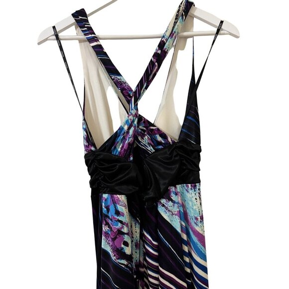 XOXO Womens Multicolor Maxi Dress Formal Gown Purple Black Medium - Picture 15 of 16